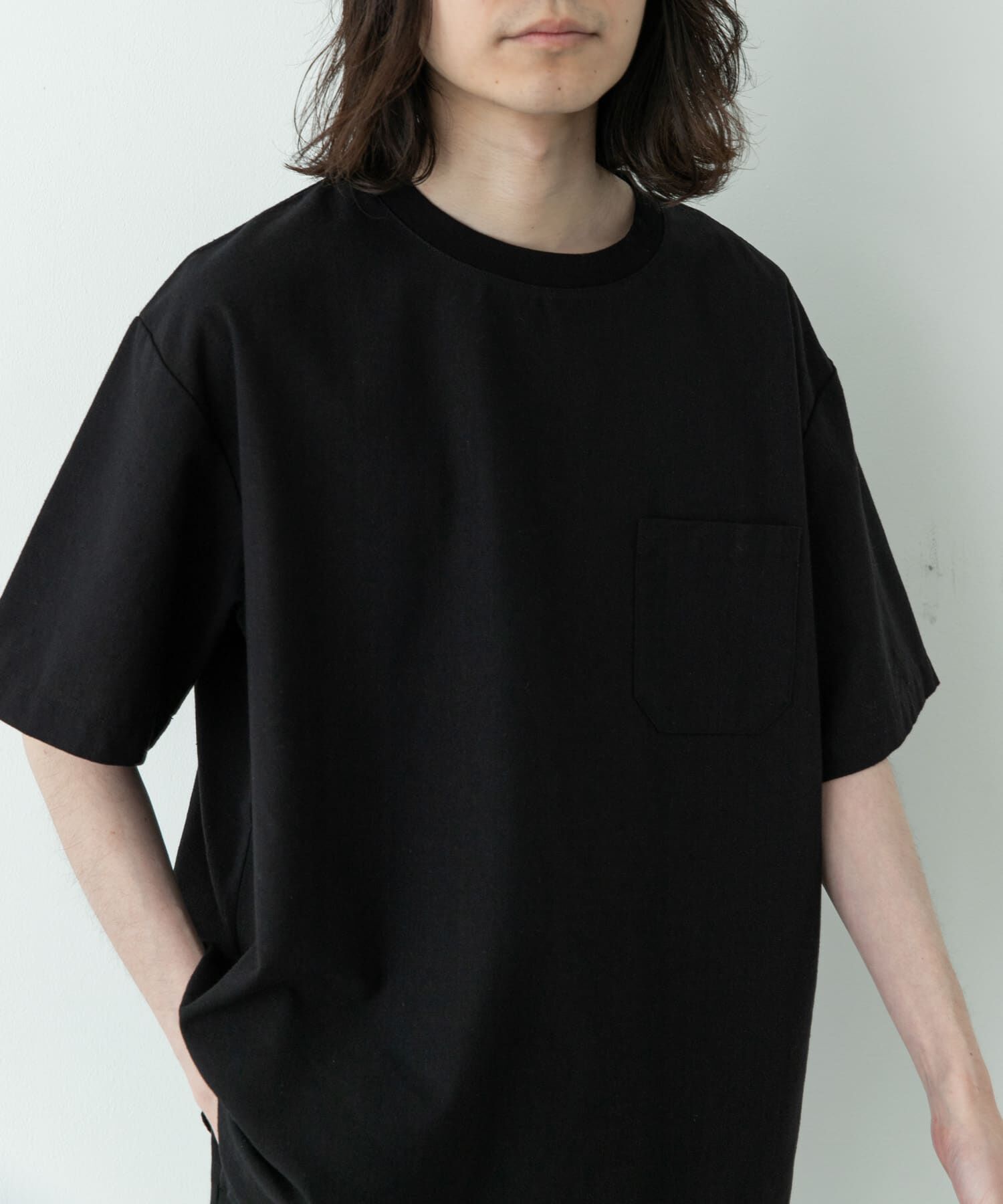 Sonny Label 「接触冷感リネン混ショートスリーブTシャツ」|Tシャツ・カットソー|ブラック