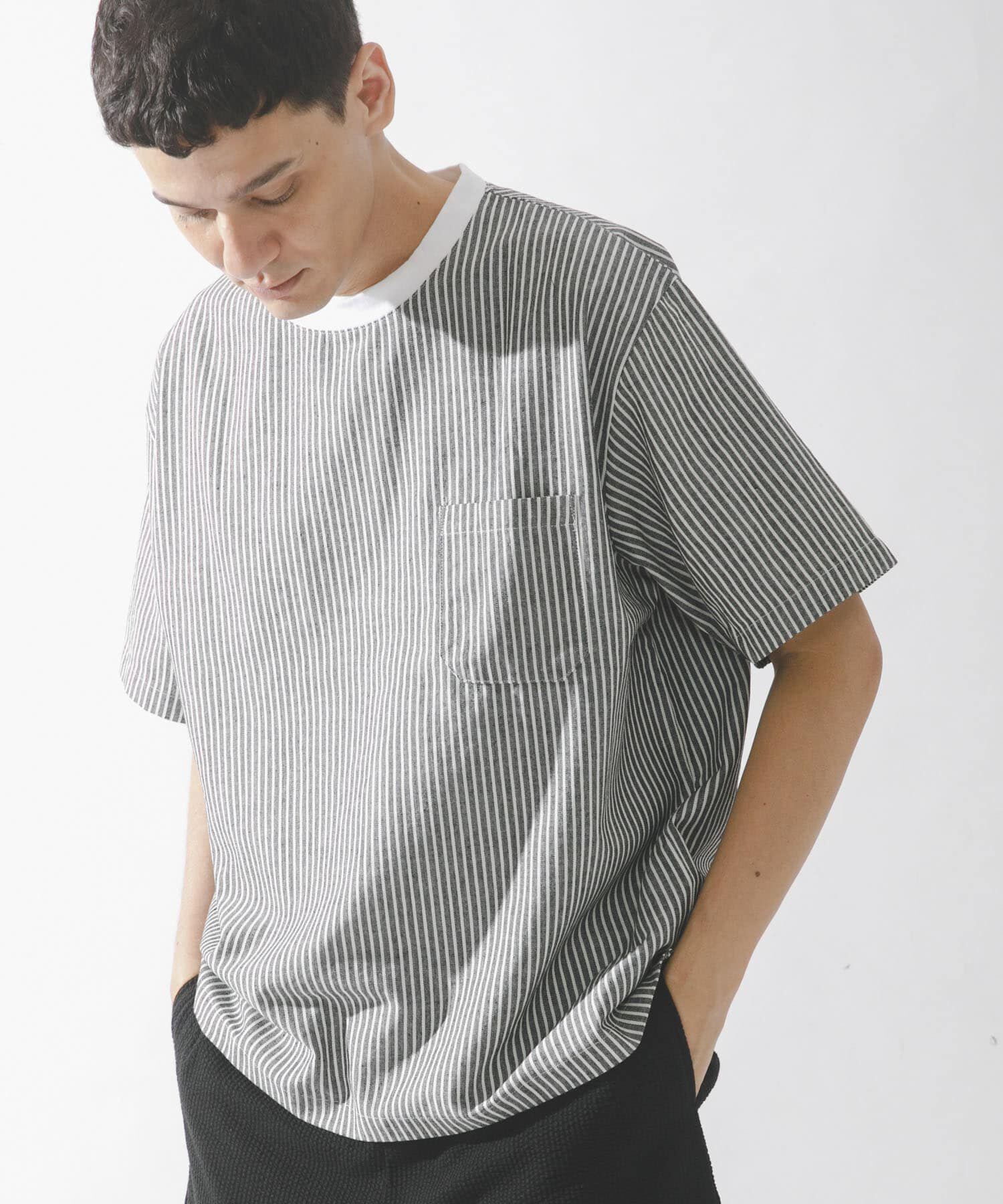 Sonny Label 「接触冷感リネン混ショートスリーブTシャツ」|Tシャツ・カットソー|