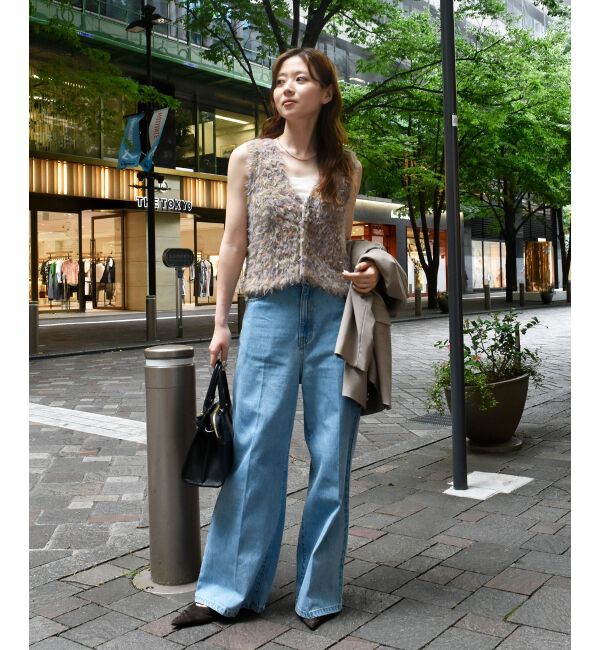  「TORRAZZO DONNAチュール&times;シャギーニットベスト」|ベスト・ジレ|