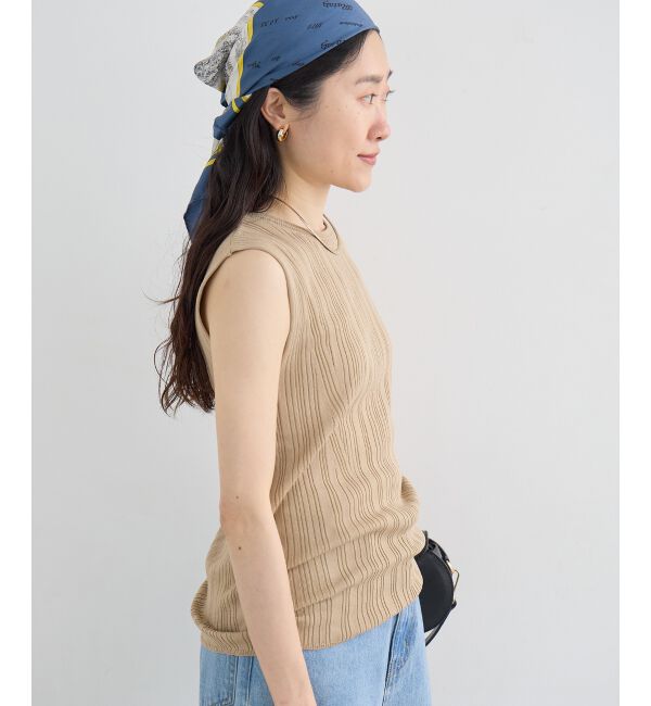  「《WEB限定アイテム》ランダムリブノースリーブトップス」|Tシャツ・カットソー|
