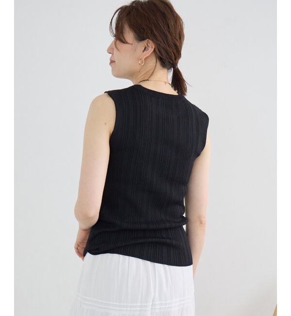  「《WEB限定アイテム》ランダムリブノースリーブトップス」|Tシャツ・カットソー|