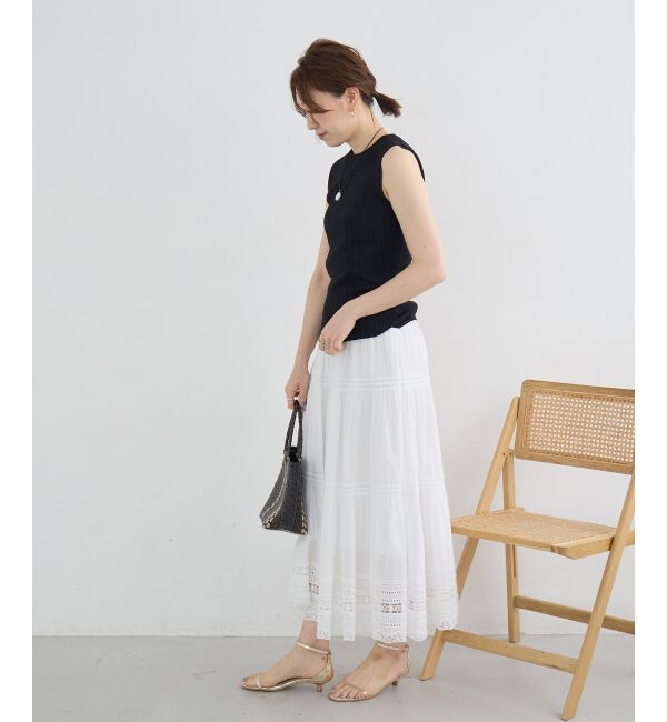 「《WEB限定アイテム》ランダムリブノースリーブトップス」|Tシャツ・カットソー|