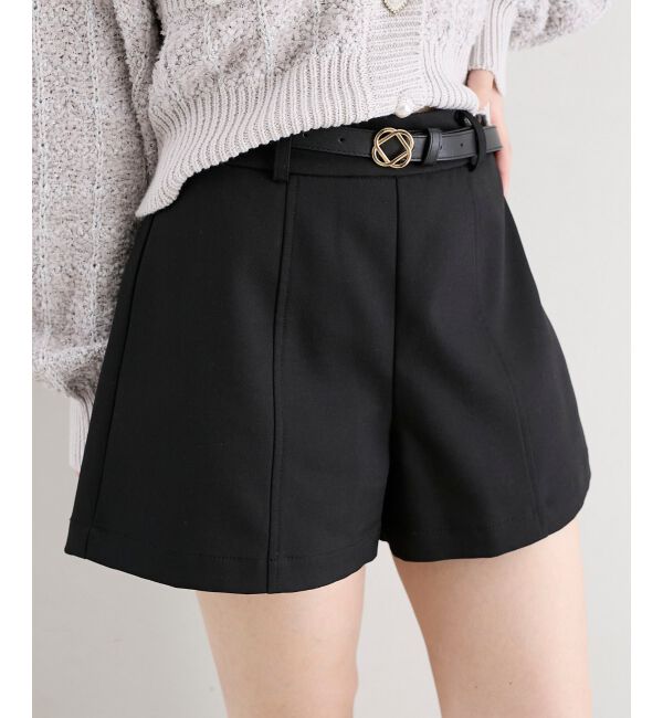  「ベルト付きショートパンツ」|その他|ブラック
