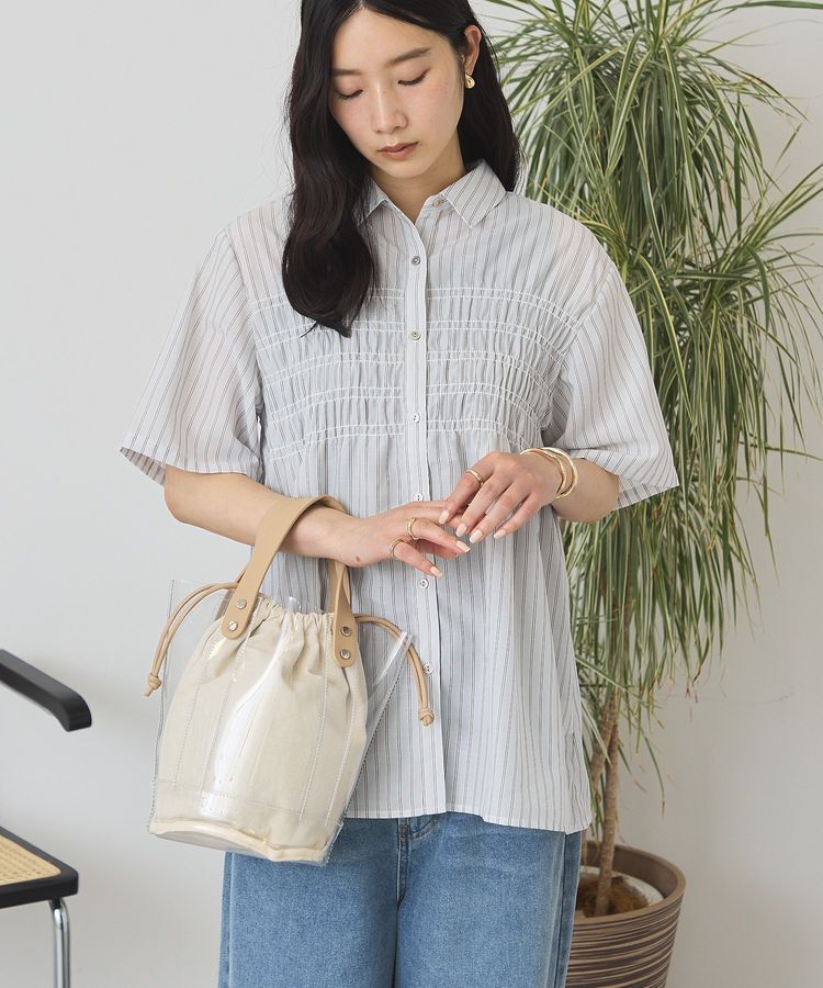 AMERICAN HOLIC「シャーリング半袖シャツ」|シャツ・ブラウス|