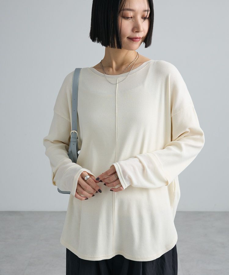 Green Parks「袖チュールリブプルオーバーⅡ」|Tシャツ・カットソー|