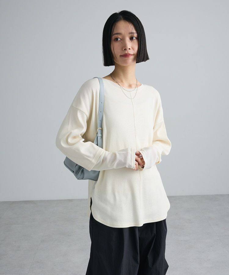 Green Parks「袖チュールリブプルオーバーⅡ」|Tシャツ・カットソー|