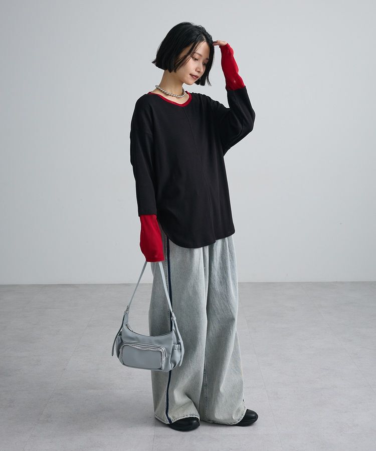 Green Parks「袖チュールリブプルオーバーⅡ」|Tシャツ・カットソー|