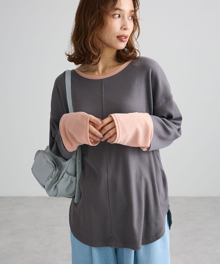 Green Parks「袖チュールリブプルオーバーⅡ」|Tシャツ・カットソー|
