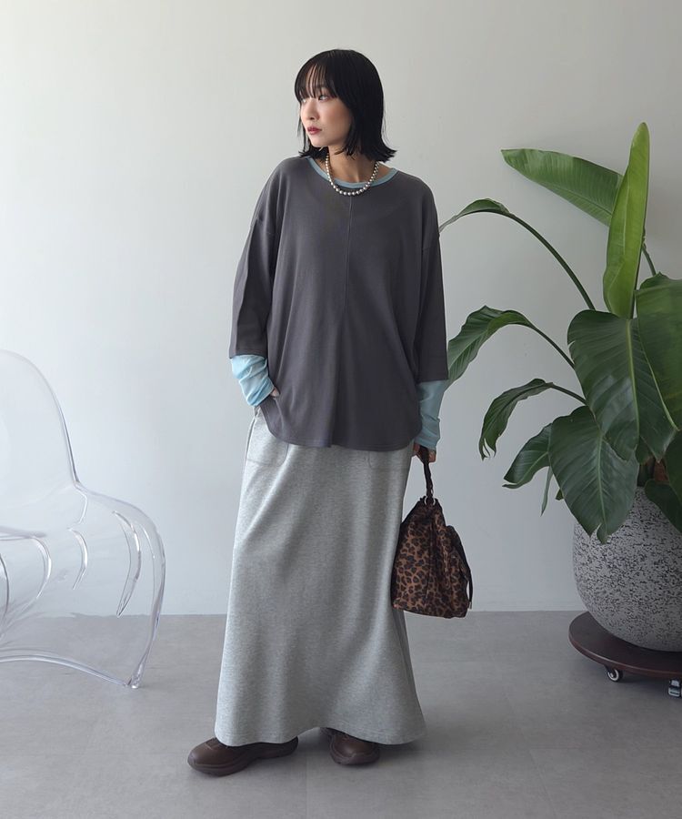 Green Parks「袖チュールリブプルオーバーⅡ」|Tシャツ・カットソー|