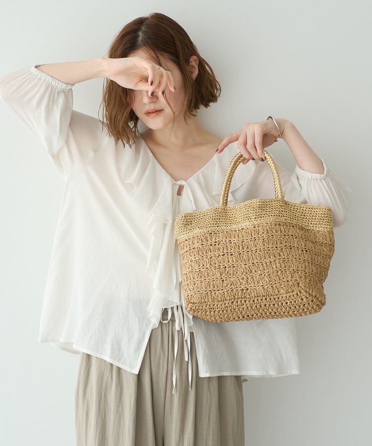 YECCA VECCA「【cache cache】ラメ切替クロッシェトート」|トートバッグ|