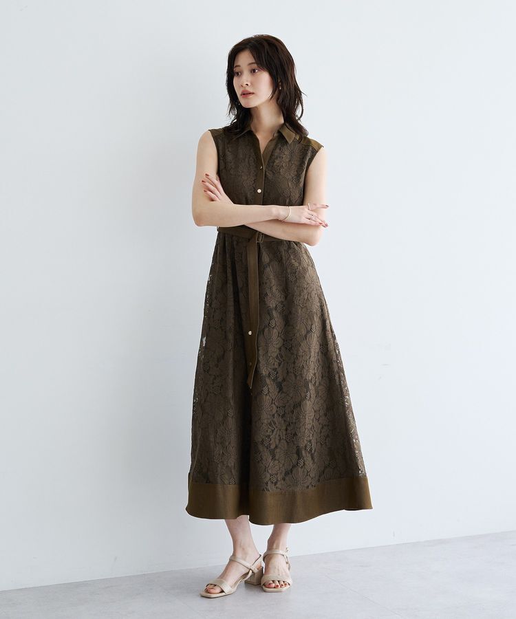 YECCA VECCA「レース切替ジレワンピース」|ワンピース|