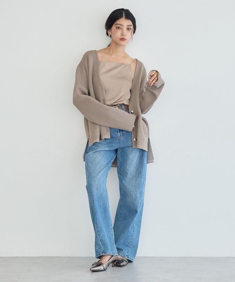 YECCA VECCA「ボートネックサテンキャミ」|キャミソール|