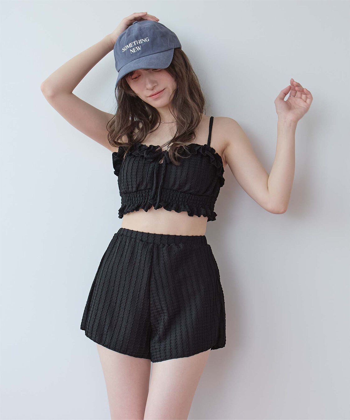 SEA DRESS「3点セット/フリルデザインジャガードビキニ&times;ショートパンツ/水着」|ビキニ|