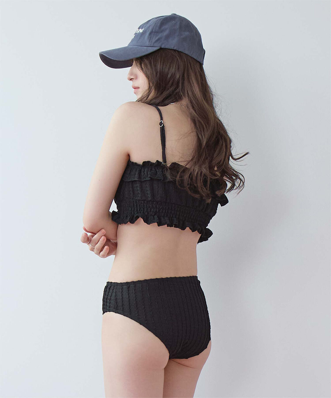 SEA DRESS「3点セット/フリルデザインジャガードビキニ&times;ショートパンツ/水着」|ビキニ|