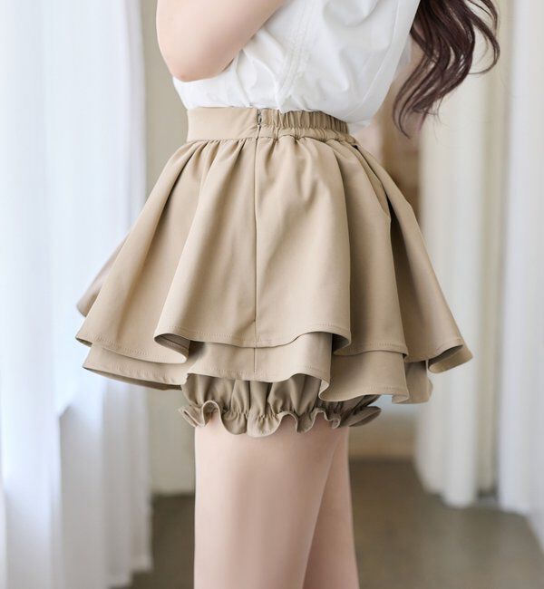  「【Premium order】レイヤード風フレアミニスカート/セットアップ可能」|スカート|