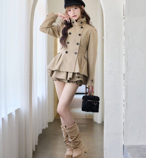  「【Premium order】レイヤード風フレアミニスカート/セットアップ可能」|スカート|