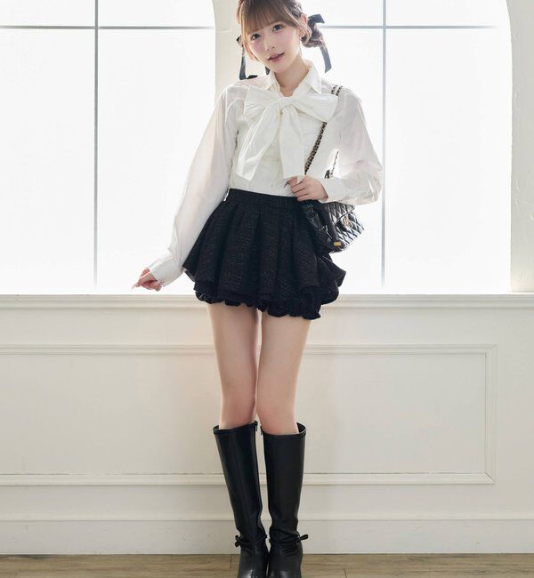  「【Premium order】レイヤード風フレアミニスカート/セットアップ可能」|スカート|