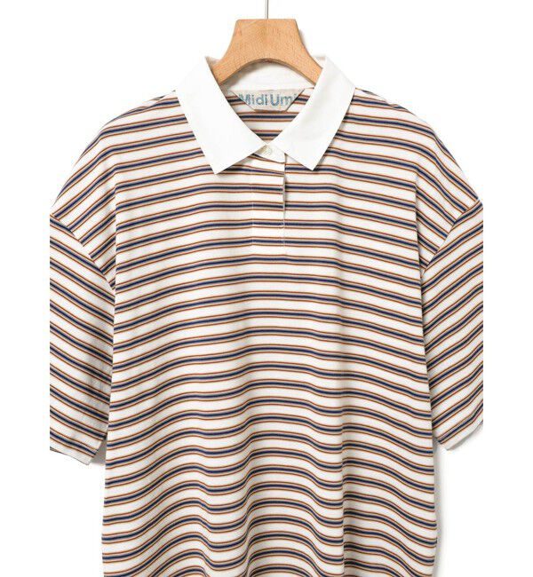 MidiUmi「MidiUmi ワイドボーダーポロシャツプルオーバー」|Tシャツ・カットソー|