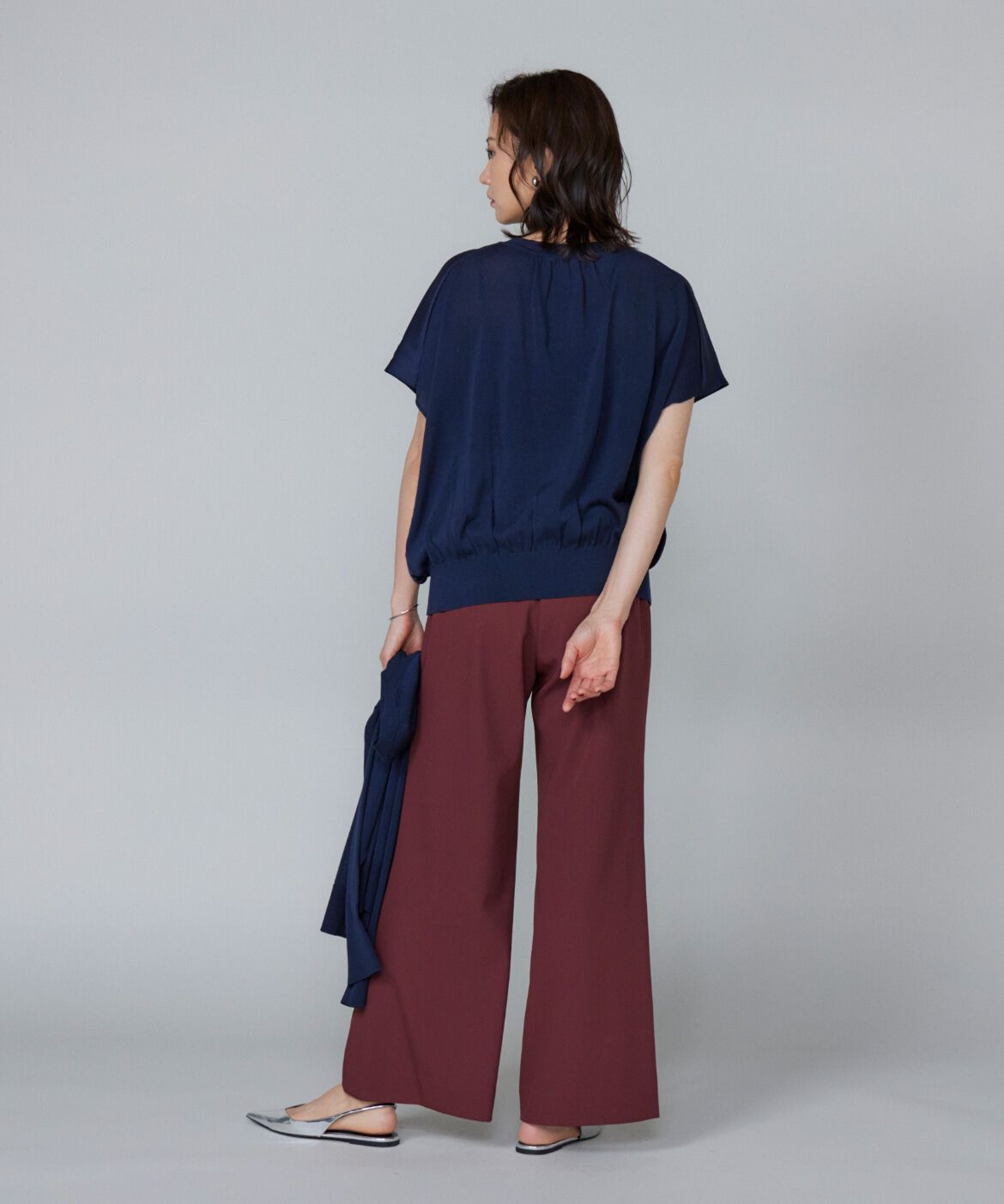 Le Souk「シルキーライクフレンチスリーブニットプルオーバー」|ニット・セーター|