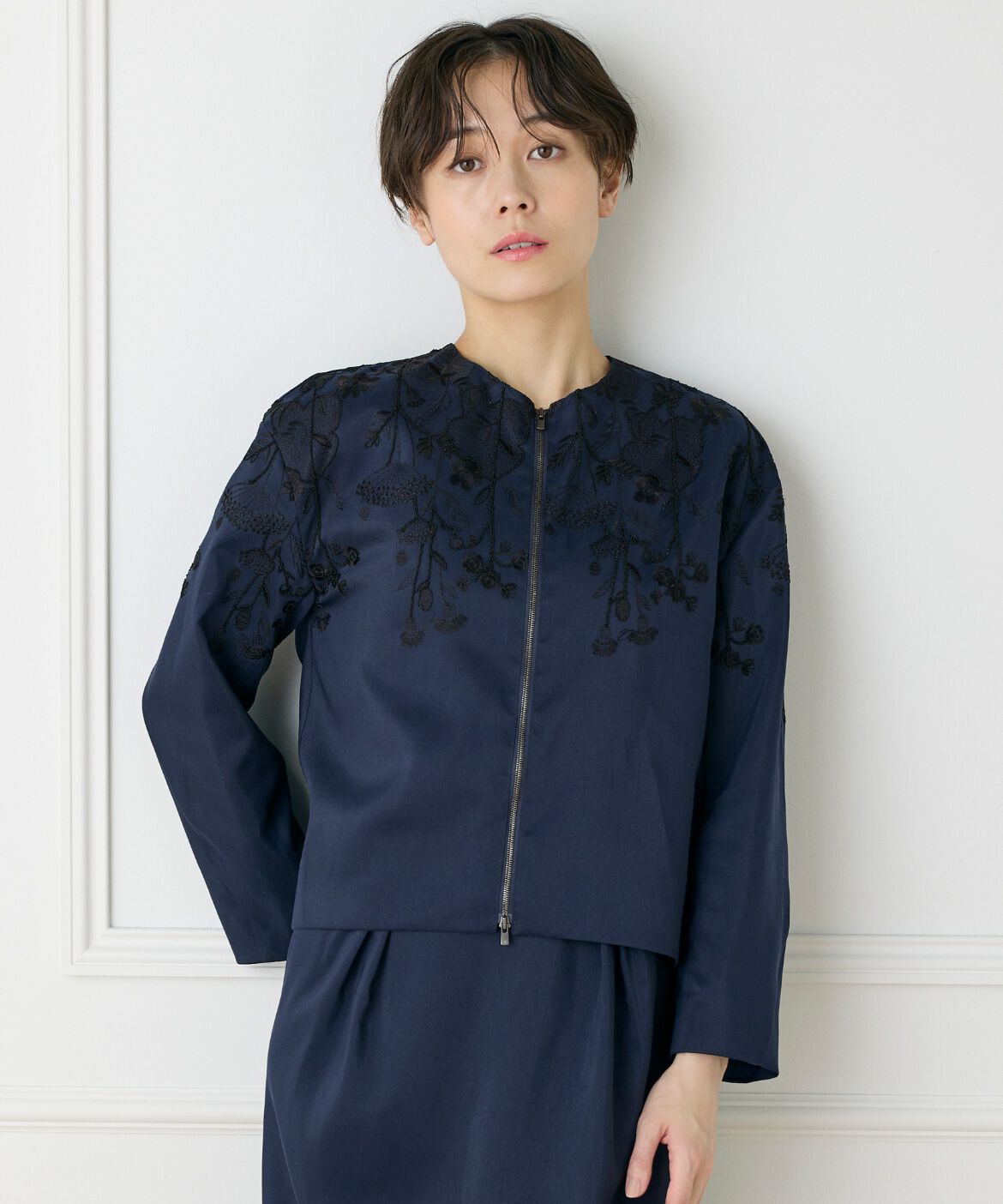 INED「《大きいサイズ》フロントジップブルゾン《la veille by SUPERIOR CLOSET》」|その他|