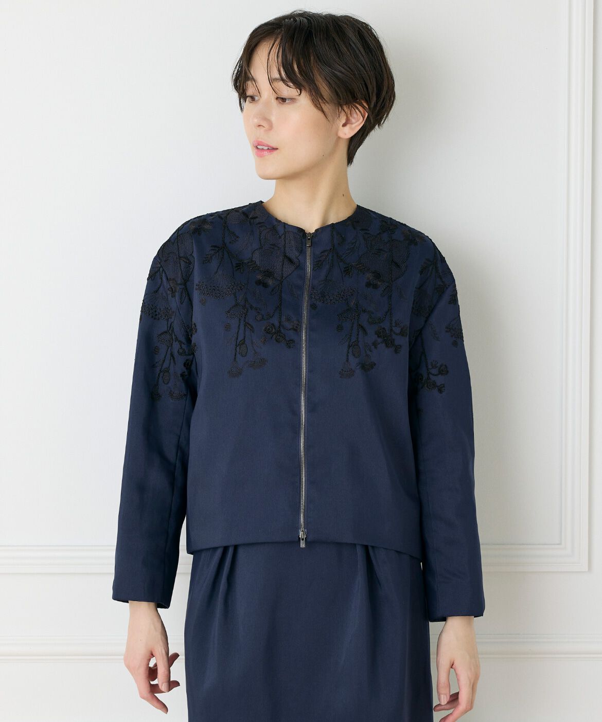 INED「《大きいサイズ》フロントジップブルゾン《la veille by SUPERIOR CLOSET》」|その他|