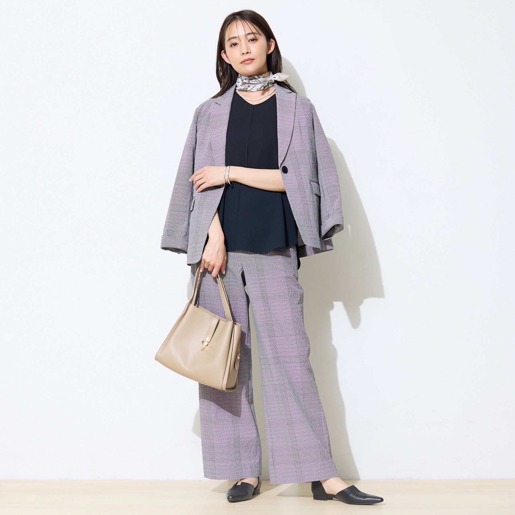 INDIVI「【着る日傘】シフォンドッキングブラウス」|シャツ・ブラウス|
