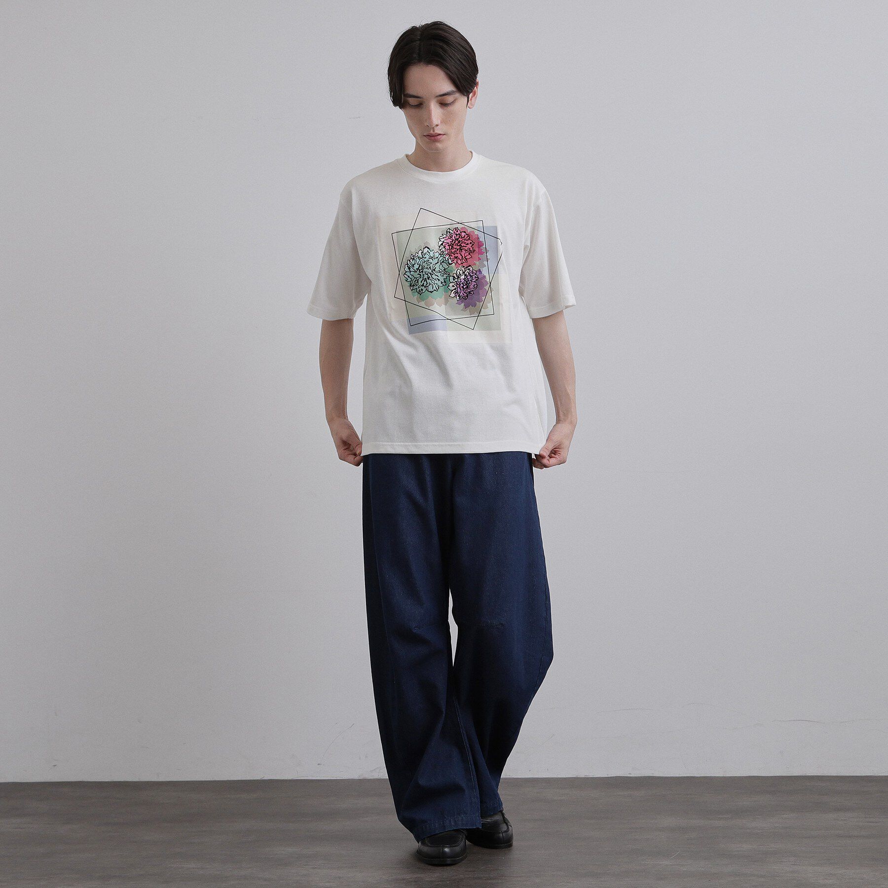 tk.TAKEO KIKUCHI「フラワープリントTシャツ」|Tシャツ・カットソー|