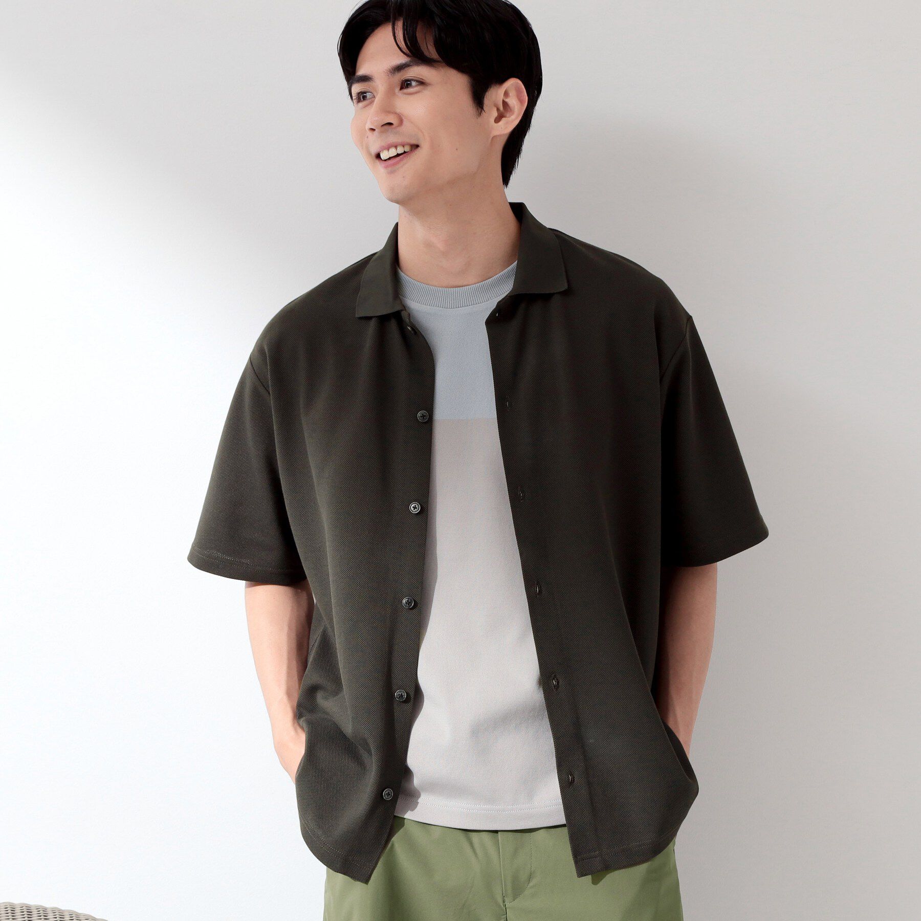 THE SHOP TK「【半袖シャツ＋インナー セットアイテム】カノコ半袖シャツ＆半袖Tシャツ」|カーディガン|