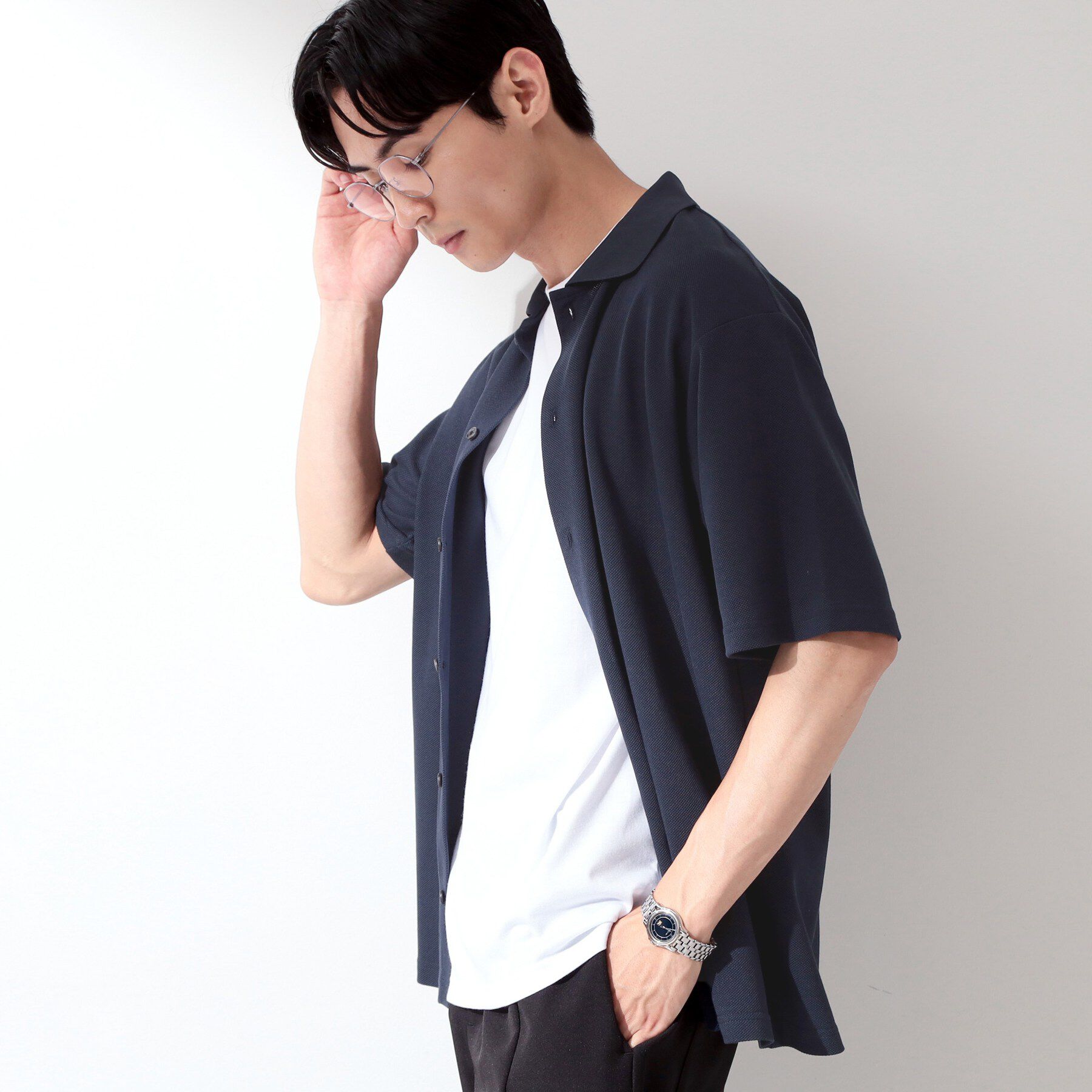 THE SHOP TK「【半袖シャツ＋インナー セットアイテム】カノコ半袖シャツ＆半袖Tシャツ」|カーディガン|