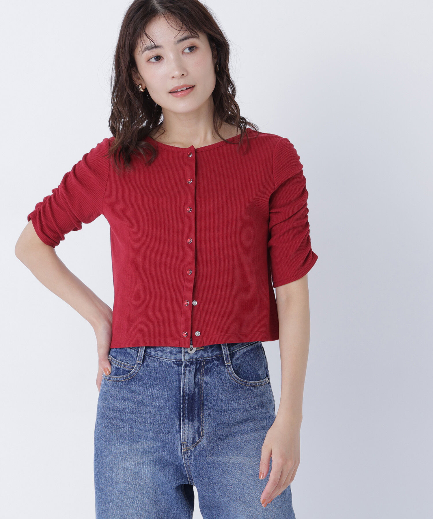  「前後２ＷＡＹカーディガン」|Tシャツ・カットソー|レッド ムジ