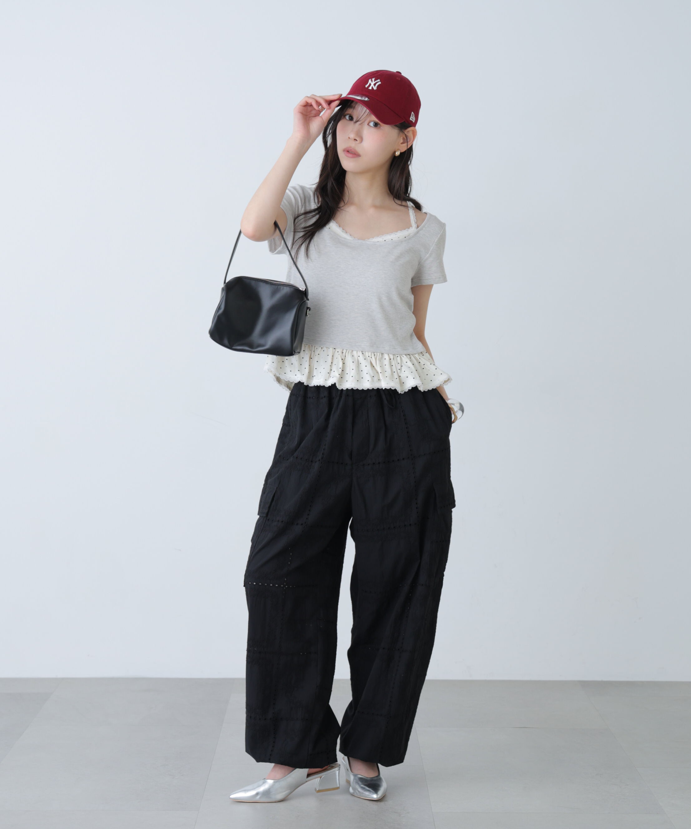  「レイヤード風ドットカットソー」|Tシャツ・カットソー|