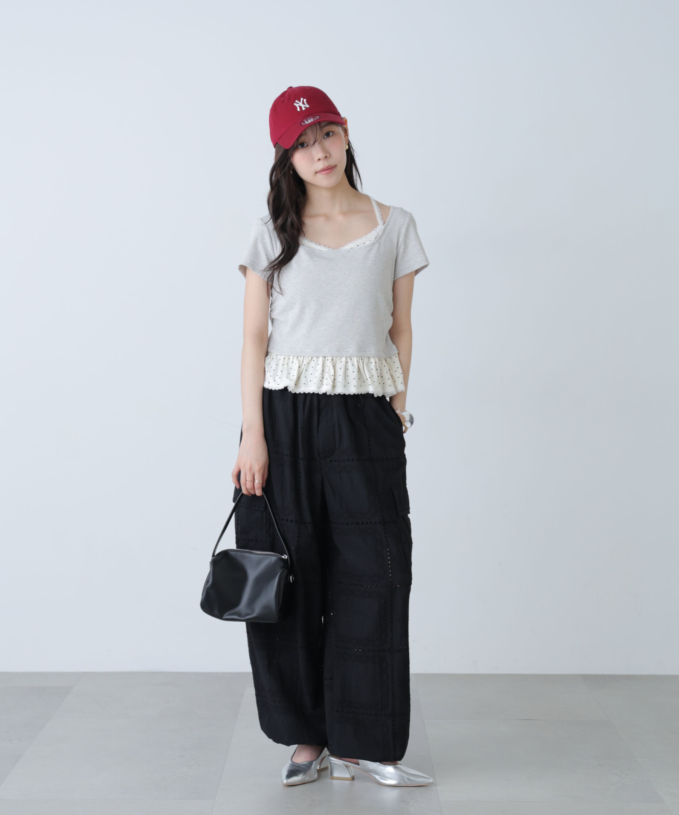  「レイヤード風ドットカットソー」|Tシャツ・カットソー|