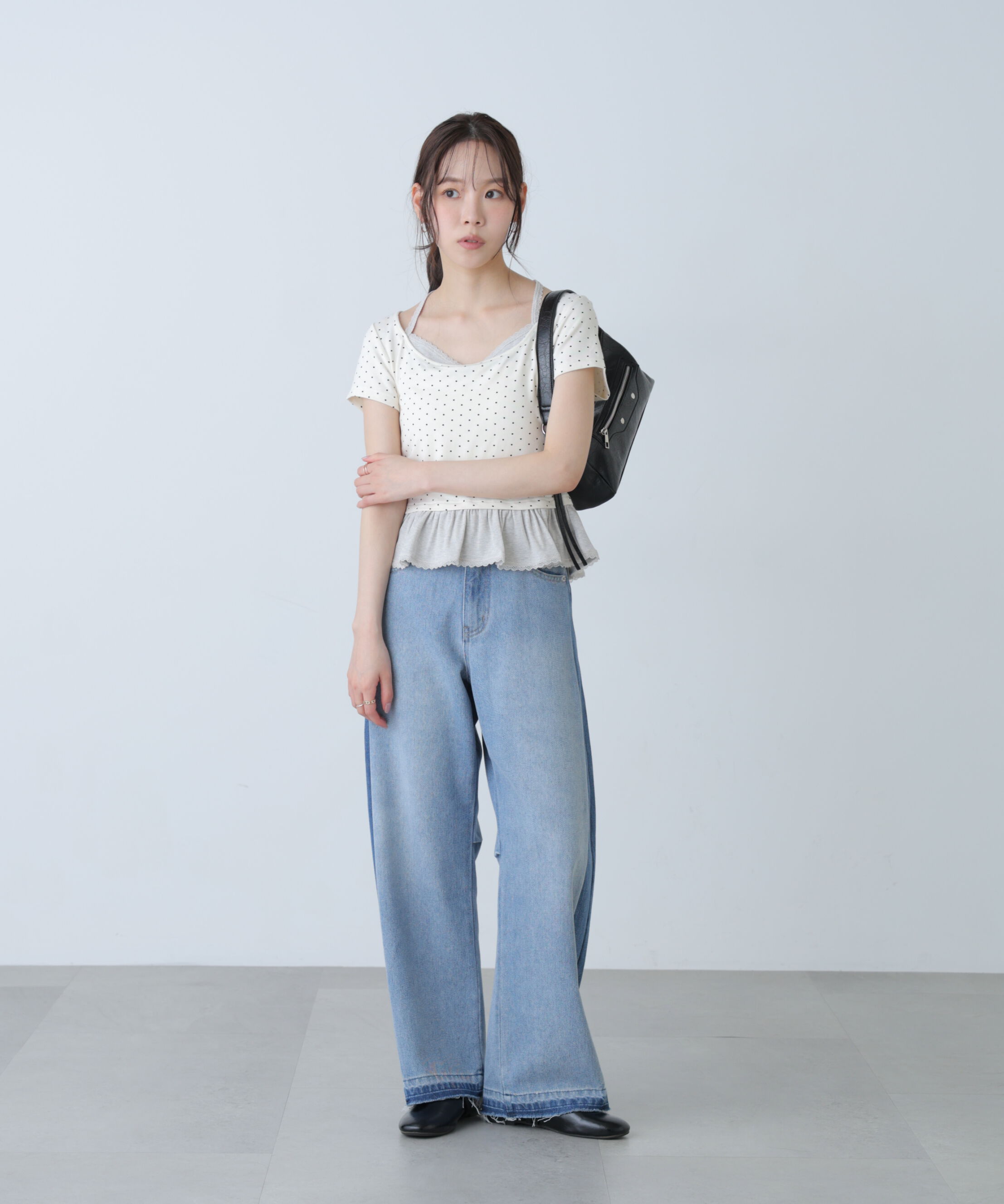  「レイヤード風ドットカットソー」|Tシャツ・カットソー|