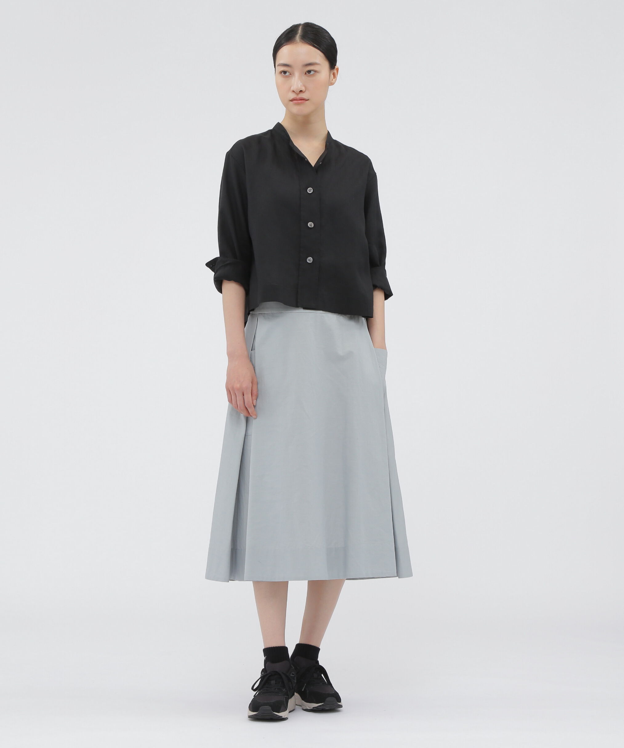  「COTTON RAMIE CHAMBRAY SKIRT」|スカート|