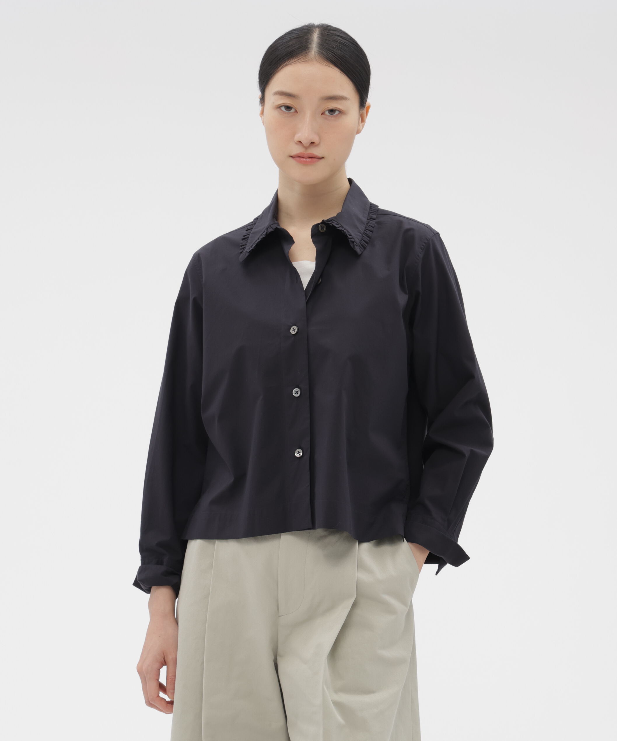  「SUPER FINE COTTON POPLIN SHIRT」|シャツ・ブラウス|DARK NAVY1