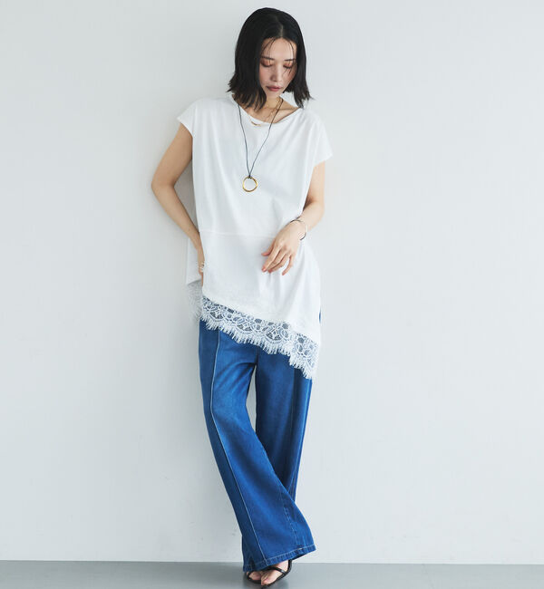 Doux archives「【イージーケア／接触冷感】イレヘムレースフレンチＴＯＰＳ」|タンクトップ|
