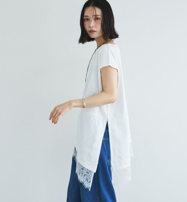 Doux archives「【イージーケア／接触冷感】イレヘムレースフレンチＴＯＰＳ」|タンクトップ|
