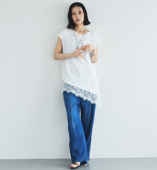 Doux archives「【イージーケア／接触冷感】イレヘムレースフレンチＴＯＰＳ」|タンクトップ|
