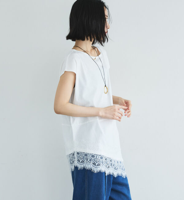 Doux archives「【イージーケア／接触冷感】イレヘムレースフレンチＴＯＰＳ」|タンクトップ|