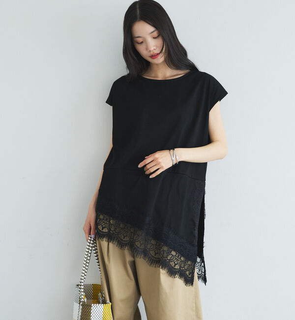 Doux archives「【イージーケア／接触冷感】イレヘムレースフレンチＴＯＰＳ」|タンクトップ|