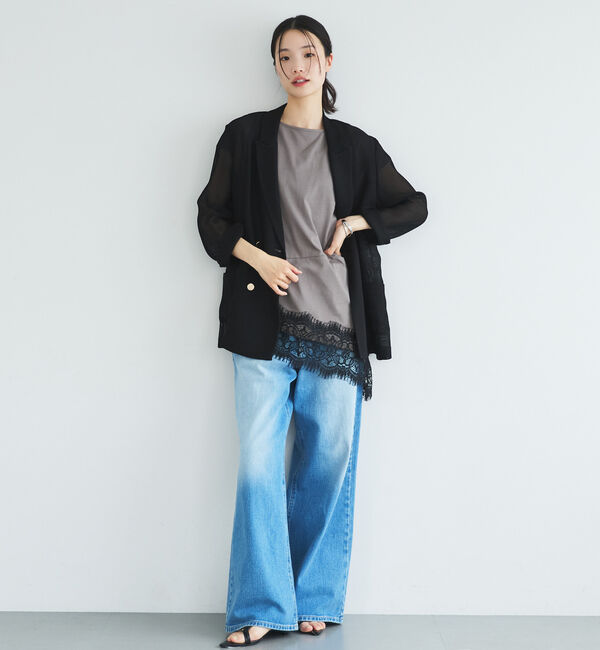 Doux archives「【イージーケア／接触冷感】イレヘムレースフレンチＴＯＰＳ」|タンクトップ|