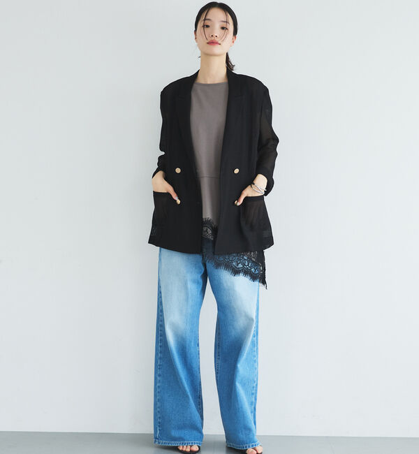 Doux archives「【イージーケア／接触冷感】イレヘムレースフレンチＴＯＰＳ」|タンクトップ|