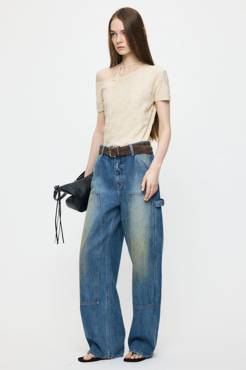MOUSSY「FLORAL JACQUARD CUT トップス」|Tシャツ・カットソー|