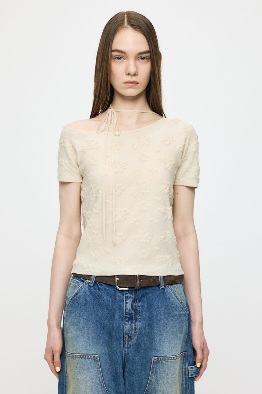 MOUSSY「FLORAL JACQUARD CUT トップス」|Tシャツ・カットソー|