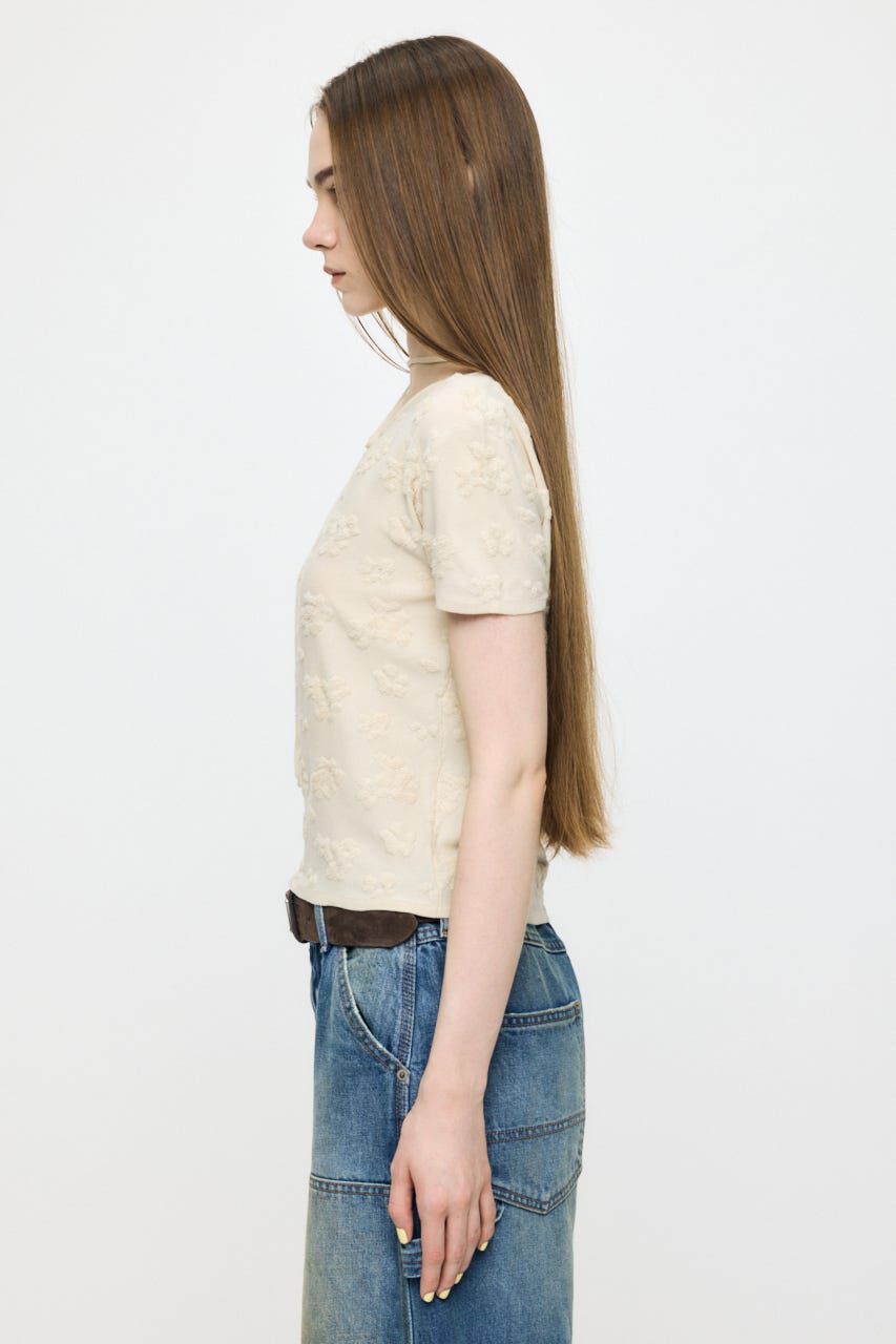 MOUSSY「FLORAL JACQUARD CUT トップス」|Tシャツ・カットソー|