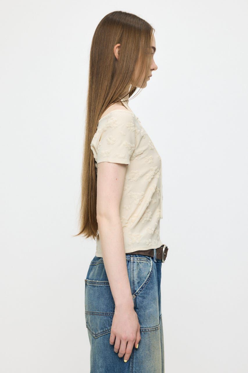 MOUSSY「FLORAL JACQUARD CUT トップス」|Tシャツ・カットソー|