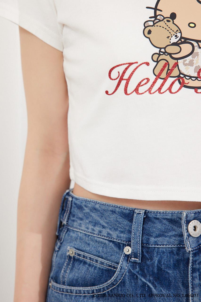 rienda「グリッターロゴミニTシャツ」|Tシャツ・カットソー|