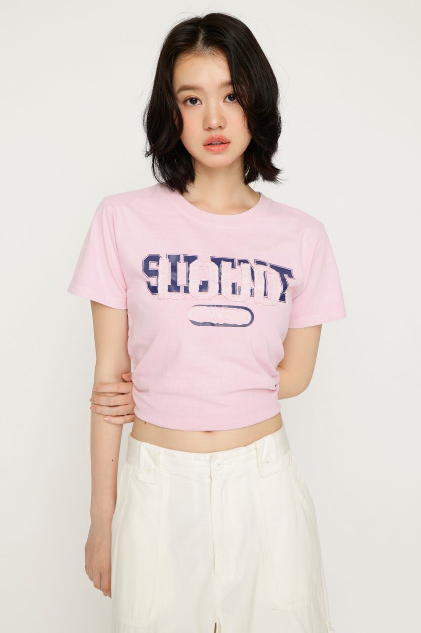 SLY「LOGO ON PATCH Tシャツ」|Tシャツ・カットソー|L/PNK1