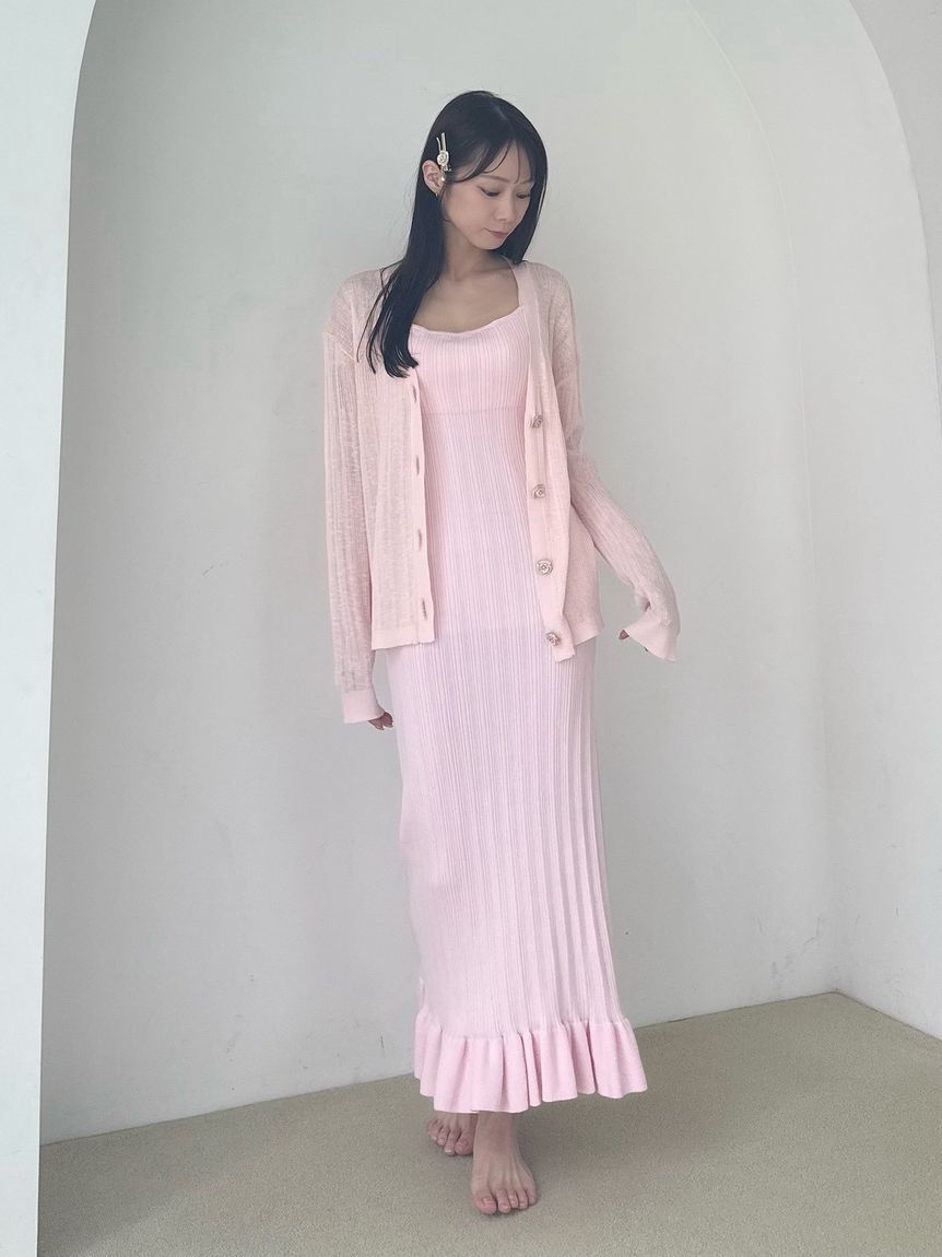 SNIDEL HOME「フラワービジューシアーニットカーディガン」|ルームウェア|
