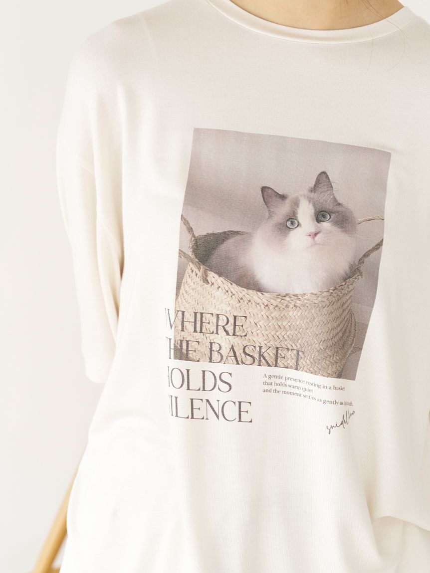 SNIDEL HOME「【接触冷感】ネコＴシャツ」|ルームウェア|